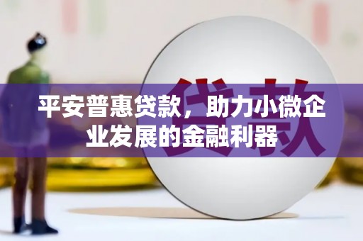 丰城平安普惠贷款，助力小微企业发展的金融利器