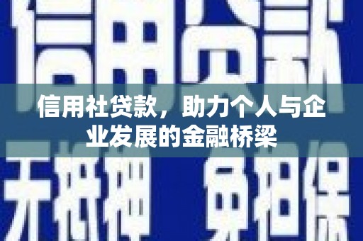 丰城信用社贷款，助力个人与企业发展的金融桥梁