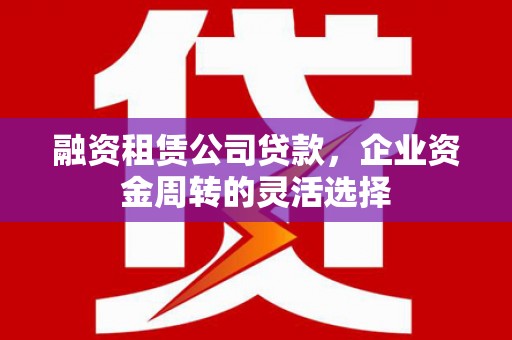 丰城融资租赁公司贷款，企业资金周转的灵活选择
