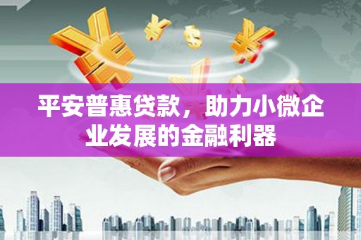 丰城平安普惠贷款，助力小微企业发展的金融利器