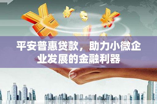 丰城平安普惠贷款，助力小微企业发展的金融利器