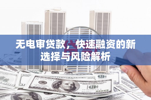 丰城无电审贷款，快速融资的新选择与风险解析