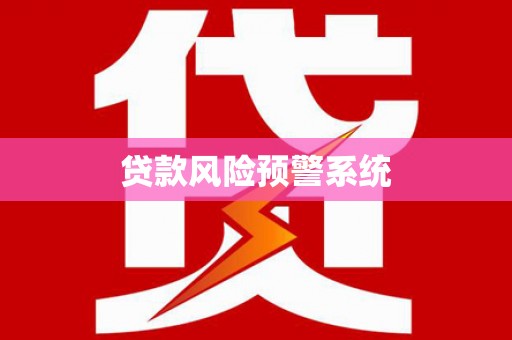 丰城贷款风险预警系统