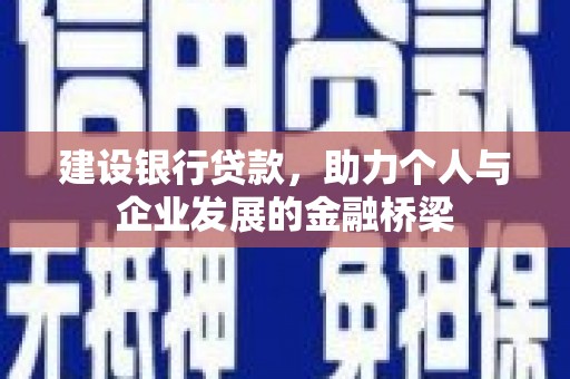 丰城建设银行贷款，助力个人与企业发展的金融桥梁
