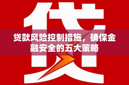丰城贷款风险控制措施，确保金融安全的五大策略