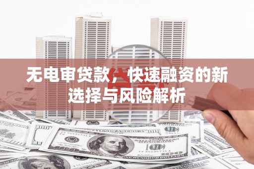 丰城无电审贷款，快速融资的新选择与风险解析