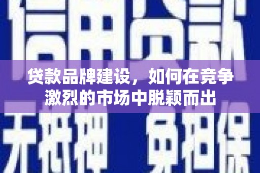 丰城贷款品牌建设，如何在竞争激烈的市场中脱颖而出