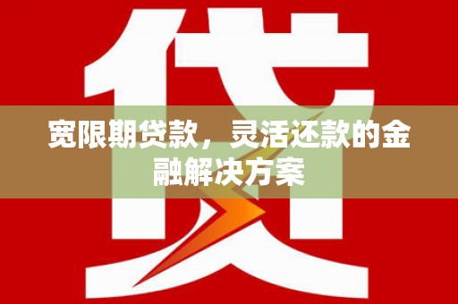 丰城宽限期贷款，灵活还款的金融解决方案