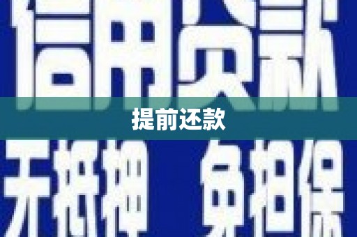 丰城提前还款