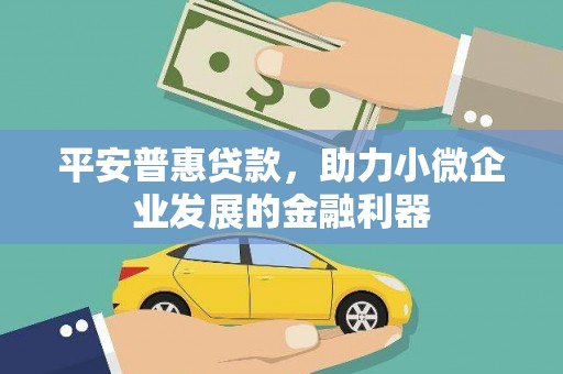 丰城平安普惠贷款，助力小微企业发展的金融利器