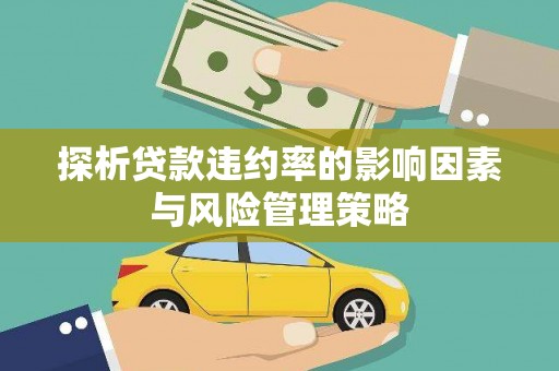 丰城探析贷款违约率的影响因素与风险管理策略