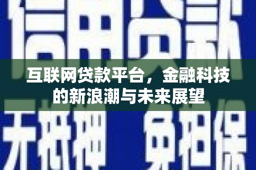 丰城互联网贷款平台，金融科技的新浪潮与未来展望