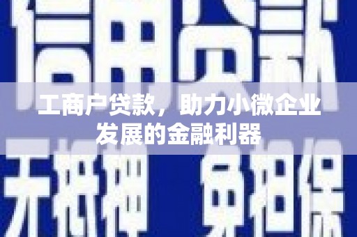 丰城工商户贷款，助力小微企业发展的金融利器