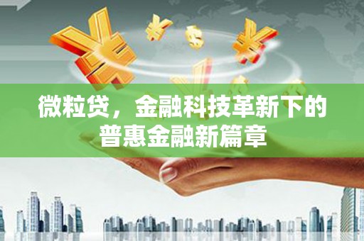 丰城微粒贷，金融科技革新下的普惠金融新篇章
